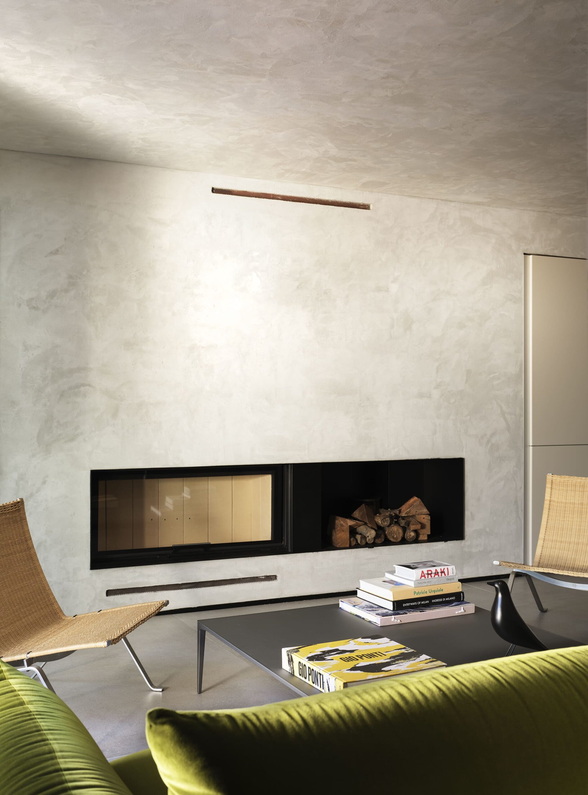Custom fireplace in a contemporary penthouse