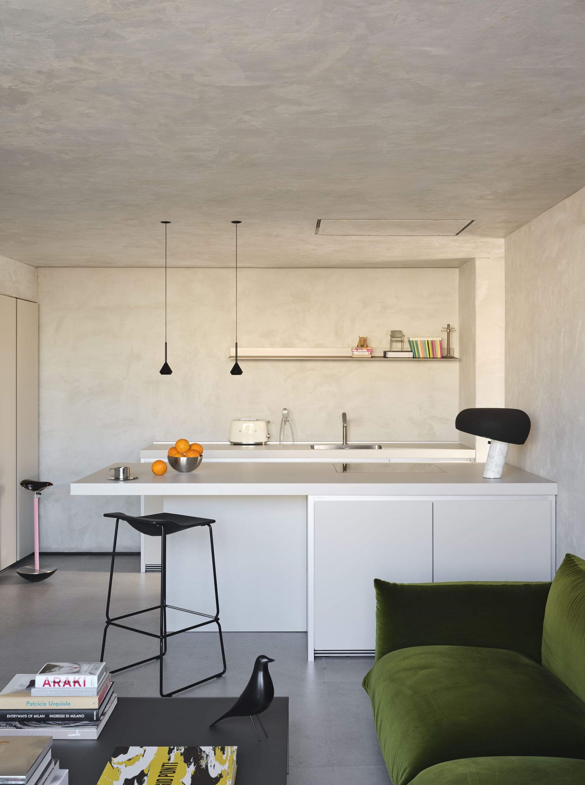 Minimalist kitchen in a contemporary penthouse